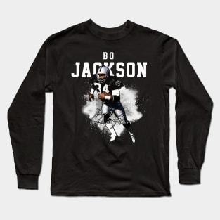 Bo Jackson Bo Knows Signature Vintage Legend Baseball Football Bootleg Rap Graphic Style Long Sleeve T-Shirt